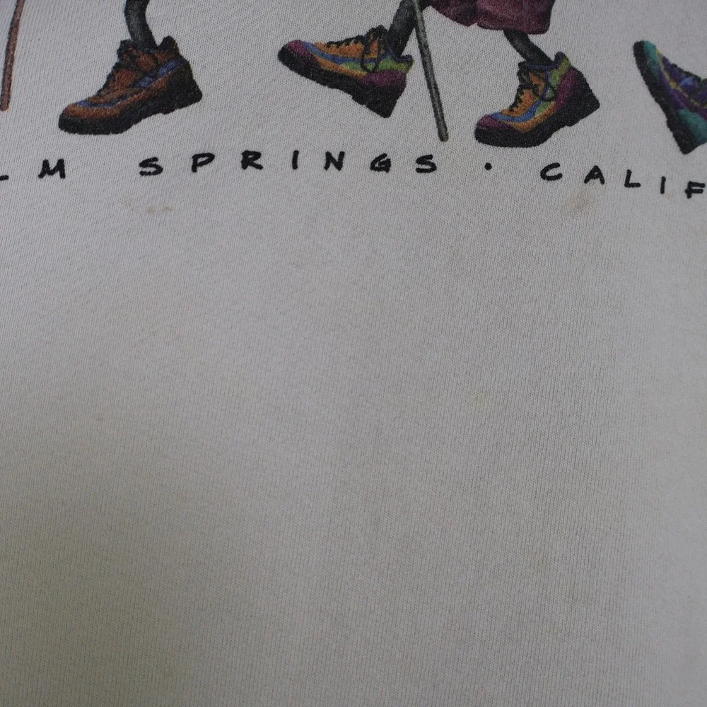 Vintage 1998 Palm Springs California Hiking Sweatshirt White Adult‎ Large